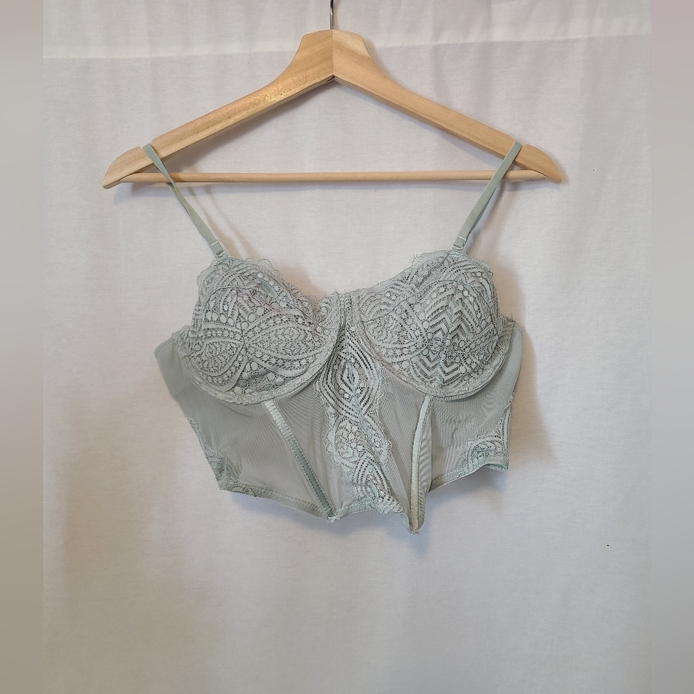 Garage pale green corset top- Size large- New with tags